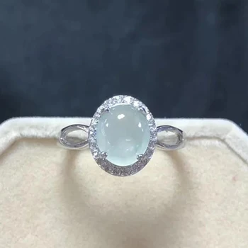 Inspiraciju zanat srebro dijamant prirodni led халцедон okruglu rupu podesiv prsten jednostavne luksuzni ženski nakit u palači stilu