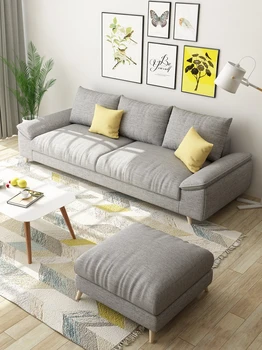 Novi skandinavski stil lateks tkanina art jednostavan luksuzni i mali obiteljski kauč za dnevni boravak u kombinaciji japanski kauč za tri osobe