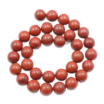 APDGG Prirodni 12 Mm Crvena Riječni Kamen Jaspis Glatke Okrugle Perle Slobodna Nit Za Ogrlice Izrada Nakita DIY