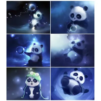 Cijeli Trg je Okrugla, Bušenje Diamond Slika Panda 5D Diy Diamond Vez Životinje Mozaik Ručni Rad Obrt Slika od Gorskog Kristala