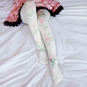Japanski čarape u stilu Mori za djevojčice, male svježe čarape u stilu лолиты, književni ventilator, hulahopke s po cijeloj površini ruže, studentski slatka čarape, slatka nadkoljenice u stilu лолиты