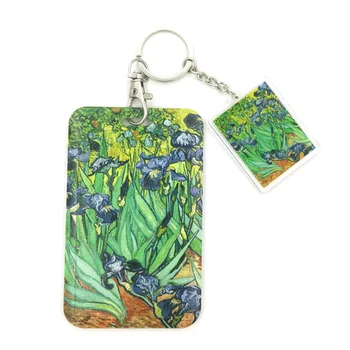 Ulje Na Platnu Van Gogh Irisi Akril Privjesak Privjesak Za Ključeve, Torba Ovjes Pribor Privjesak Id Držač Ikone Ukras Poklon