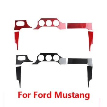 Ukras ploči s instrumentima u automobilu Za Ford Mustang 2015-19 središnja konzola naljepnica od karbonskih vlakana dodatna oprema za interijer od mekog ovog karbonskih vlakana Slika 1