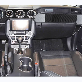 Ukras ploči s instrumentima u automobilu Za Ford Mustang 2015-19 središnja konzola naljepnica od karbonskih vlakana dodatna oprema za interijer od mekog ovog karbonskih vlakana Slika 4