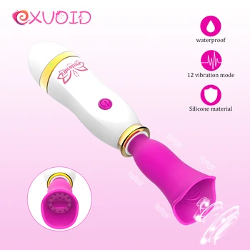EXVOID Jezik Vibrator Oralni Lizanje Vagine je G-točka Maser Ženski Masturbator Stimulator Klitorisa 12 Brzine Seks-Igračke za Žene