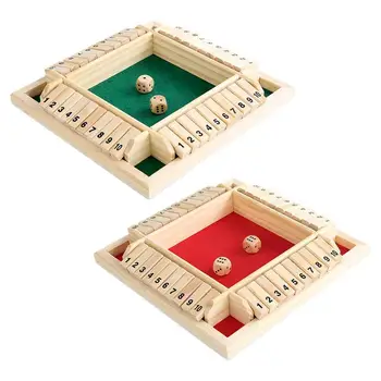 4-Obostrani drvena igra s 2 kockice 1-4 igrača, igra s brojevima, klasična igra, 