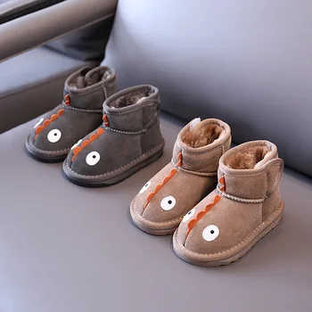 Nove Dječje Cipele s Dinosaura; Cipele za djevojčice; Dječji Meke Čizme; Branded Cipele na Меху; Crne Cipele za Djecu; Toplo Trendy Zimske Čizme Slika 1