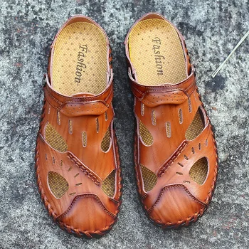 par gumenih muških rimskih sandale u rimskom stilu, muške sandale, ulica cuero couro hombre, muška kućna obuća, sandale -men sandalias safety Slika 5