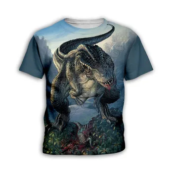 Majice sa 3D Ispis Dinosaura, Dječačke Kratke hlače s Rukavima Za Dječake i Djevojčice, Ljetne Majice sa zabave Životinjama, Dječje majice 07