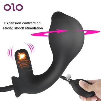 OLO Dildo Vibrator Anal Alat za Extensible Вибрирующая Analni Čep Inflatable Analni Čep je Stimulacija Klitorisa Super Veliki