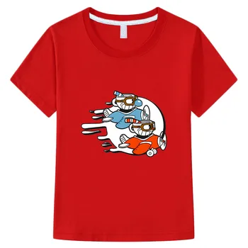 Dječja Majica Cuphead s likovima iz crtića, Odjeća za male dječake, Majice od 100% Pamuka, za Djevojčice, Zabavne Majice, Dječje ljetna Majica s kratkim rukavima