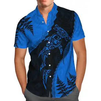Aotearoa Blue Maori Shark S 3D Košulja Ljeto Plaža Havajski Shirt Muška Košulja Kratkih Rukava Muške Košulje 2023 Негабаритная ženska košulja Homme