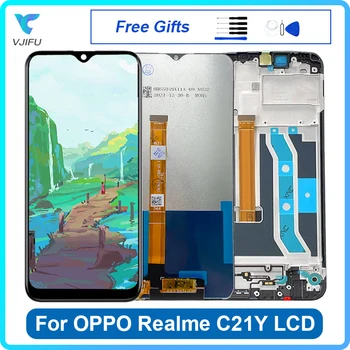 Originalni Za OPPO Realme C21Y LCD zaslon S Okvirom RMX3261 Dodirna Skupština Zamjena Digitizer Popravka Dio 100% Testiran