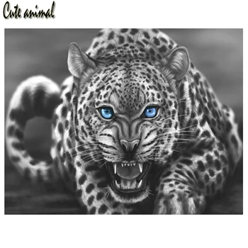 Diy Diamond Slikarstvo Vez Križem Leopard Životinja Diamond Vez Kvadratnom Kopar Gorski Kristal Diamond Vez Mozaik Smole Bušilica
