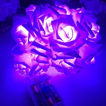 Vijenac s Ružama na baterije, 3/30 led, Vjenčanje božić nevjerojatan svjetla, Božićna Гирлянда, svjetla za uređenje doma, led svjetla Slika 4