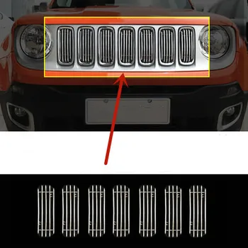 Za Jeep Renegade 2019-2021 aluminijska legura prednja rešetka ukrasna rešetka rešetka, zaštitna rešetka ukras auto oprema Slika 0