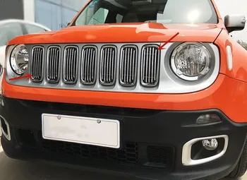 Za Jeep Renegade 2019-2021 aluminijska legura prednja rešetka ukrasna rešetka rešetka, zaštitna rešetka ukras auto oprema Slika 4