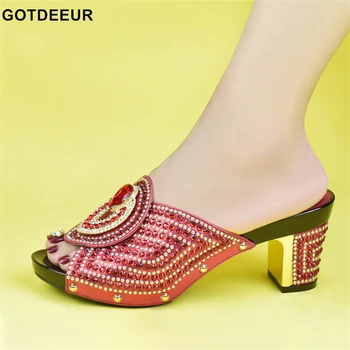 Novi Trendi Elegantne cipele sa dekoracijom u obliku kristala; Mondeno cipele 2022 godine; Ženske cipele; Ljetne Ženske Cipele na visoku petu u nigerijskom stilu; Večernje Vjenčanje Cipele-brod