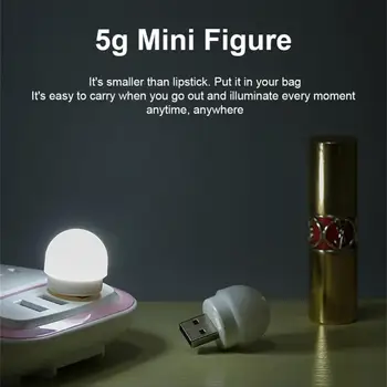 USB Mini noćno svjetlo Led Nožica Lampa Pokretna Punjenje Prijenosne Lampe Za Čitanje Knjiga Male Okrugle Lampe Za Zaštitu Očiju Za Čitanje Slika 3