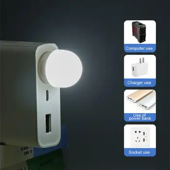 USB Mini noćno svjetlo Led Nožica Lampa Pokretna Punjenje Prijenosne Lampe Za Čitanje Knjiga Male Okrugle Lampe Za Zaštitu Očiju Za Čitanje Slika 4
