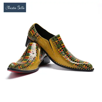 Christia Bella/ Funky muške Cipele u britanskom stilu, gospodo лоферы za zabave i Vjenčanja od prave kože, Prozračne Ljetne cipele ravnim cipelama