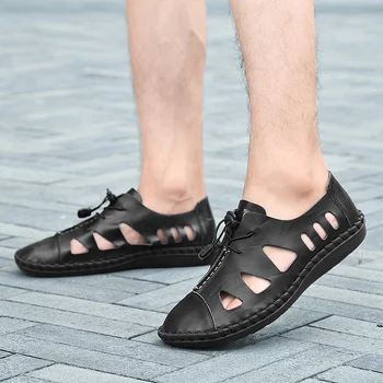 Zapatos Hombre Verano Ljetne Sandale Muške Kožne Klasične Rimske Muške cipele Muške Cipele Sandalias Hombre Verano