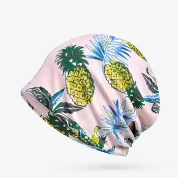 Ljetna šešir i vratne maramicu dvostruke namjene s uzorkom lišća ananasa za muškarce i žene, krema za sunčanje za putovanja, plaža trend muslimanska šešir Baotou za odmor