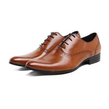 Gospodo Oxfords od prave kože, vjenčanje modeliranje cipele s oštrim vrhom, Muška Svakodnevni Uredski radna Obuća, Modni Poslovne Cipele Za Odmor i dobar provod