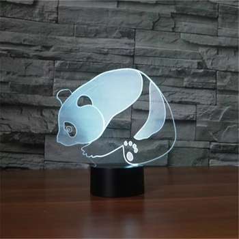 7 Boja mijenja Noćni noćno svjetlo 3D panda Lampa USB priključak s Napajanjem Iz Baterije, Lampe Za Spavanje Na Dan Rođenja Božićne Darove Za Djecu Prijatelja