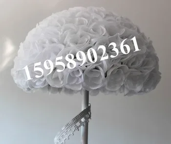 SPR 50 cm, 2 kom/lot, vjenčanje umjetna svila loptu za poljupce, putno olovni stol, središnji dio, bijela kugla za poljupce-1 komad = 2 kom. половинные loptice