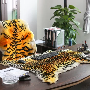 Tepih po cijeloj površini Tigar/Bijeli Tigar/Leoparda od Prave Australske Ovčje, Super Soft Luksuzno Пледовое Deka za Dnevni boravak, Spavaće sobe, Kauča